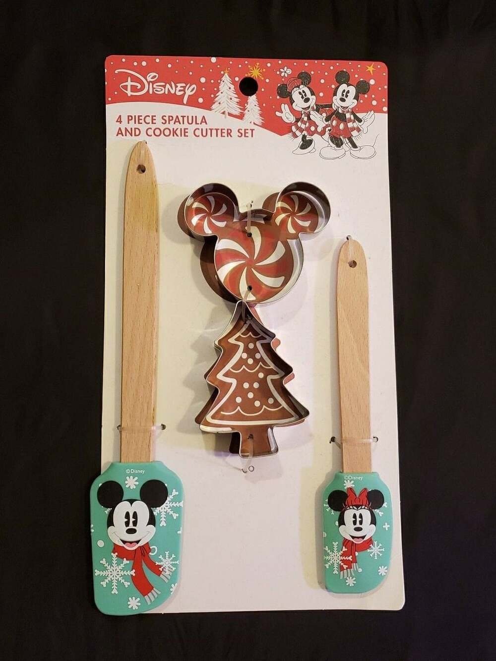 Disney 4 Piece Spatula and Cookie Cutter Set Christmas Holiday